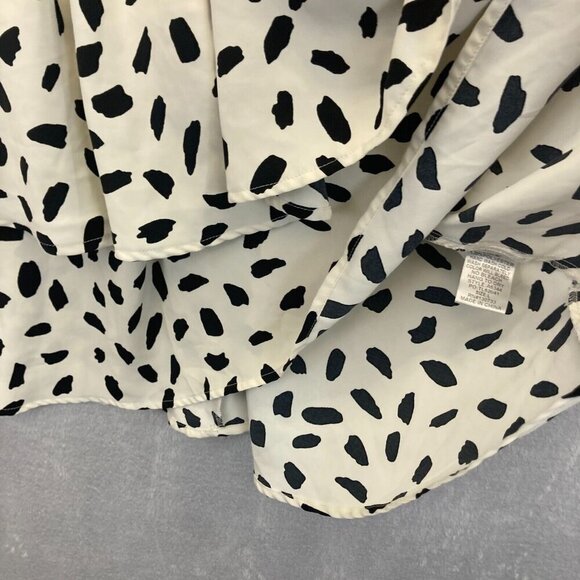 Umgee Dalmatian Tiered Ruffle Dress Size Large White Polka Dot 3/4 Sleeve Spring - Picture 12 of 13